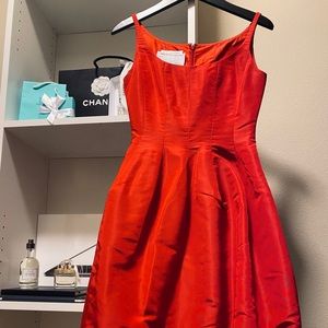 Oscar De La Renta Red Mini Dress